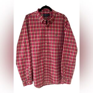Ralph Lauren Men’s Custom Fit Pink Plaid Button Down Shirt Size XXL